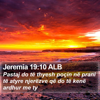 Jeremia 19:10 ALB Bible Verse Image