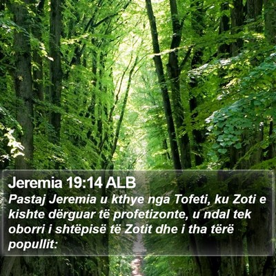 Jeremia 19:14 ALB Bible Verse Image