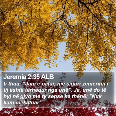 Jeremia 2:35 ALB Bible Verse Image
