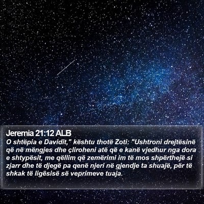 Jeremia 21:12 ALB Bible Verse Image