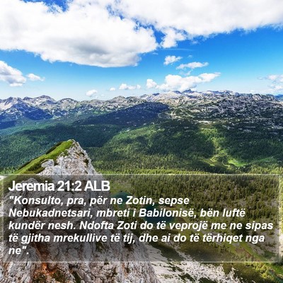Jeremia 21:2 ALB Bible Verse Image