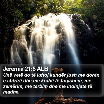 Jeremia 21:5 ALB Bible Verse Image