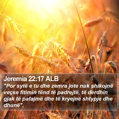 Jeremia 22:17 ALB Bible Verse Image