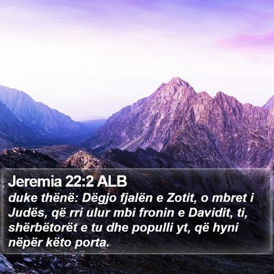 Jeremia 22:2 ALB Bible Verse Image
