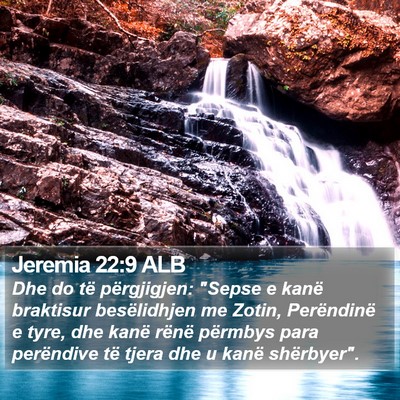 Jeremia 22:9 ALB Bible Verse Image
