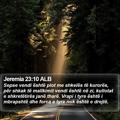 Jeremia 23:10 ALB Bible Verse Image