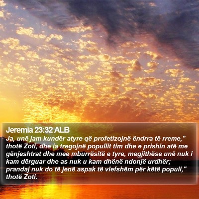 Jeremia 23:32 ALB Bible Verse Image