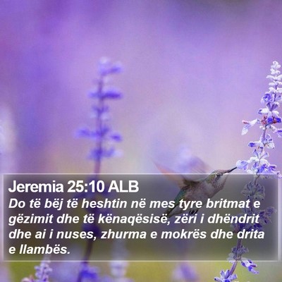 Jeremia 25:10 ALB Bible Verse Image