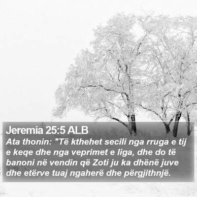 Jeremia 25:5 ALB Bible Verse Image