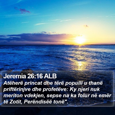 Jeremia 26:16 ALB Bible Verse Image