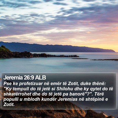 Jeremia 26:9 ALB Bible Verse Image