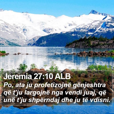 Jeremia 27:10 ALB Bible Verse Image