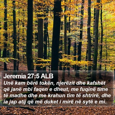 Jeremia 27:5 ALB Bible Verse Image