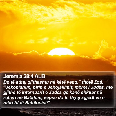 Jeremia 28:4 ALB Bible Verse Image