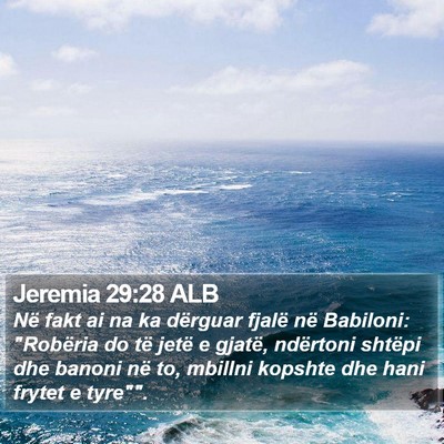 Jeremia 29:28 ALB Bible Verse Image