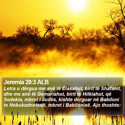 Jeremia 29:3 ALB Bible Verse Image