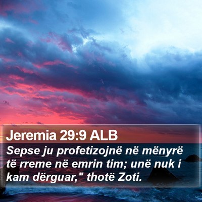 Jeremia 29:9 ALB Bible Verse Image