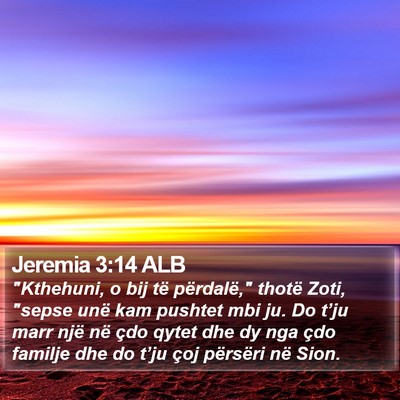 Jeremia 3:14 ALB Bible Verse Image