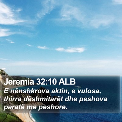 Jeremia 32:10 ALB Bible Verse Image