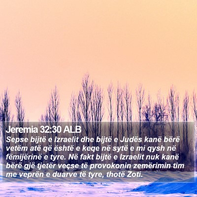 Jeremia 32:30 ALB Bible Verse Image