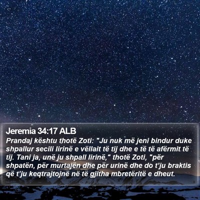 Jeremia 34:17 ALB Bible Verse Image