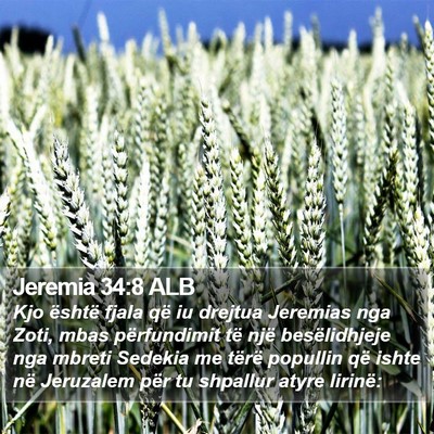Jeremia 34:8 ALB Bible Verse Image