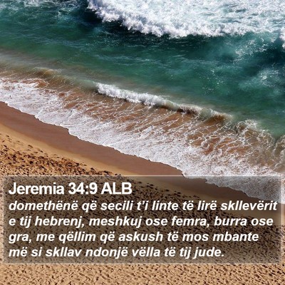 Jeremia 34:9 ALB Bible Verse Image
