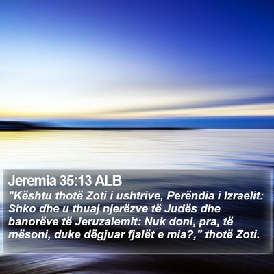 Jeremia 35:13 ALB Bible Verse Image