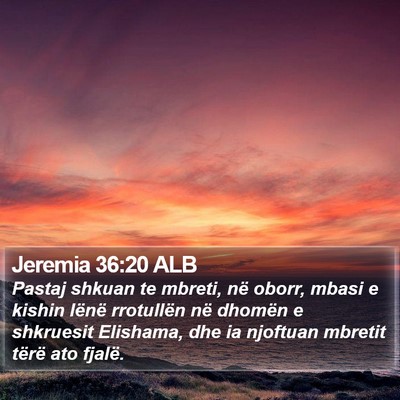 Jeremia 36:20 ALB Bible Verse Image