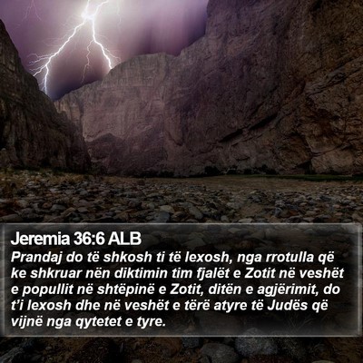 Jeremia 36:6 ALB Bible Verse Image
