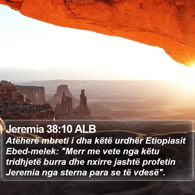 Jeremia 38:10 ALB Bible Verse Image