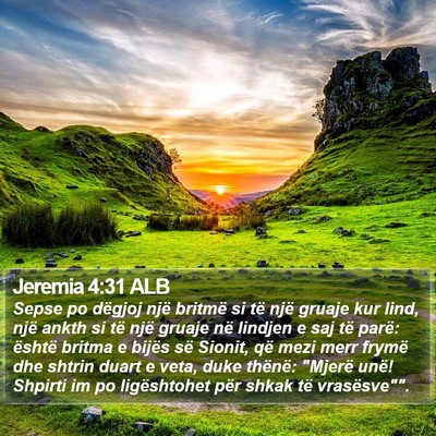 Jeremia 4:31 ALB Bible Verse Image