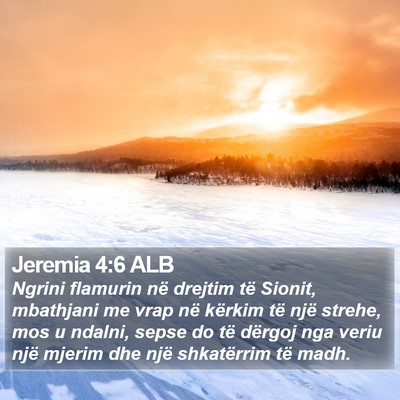 Jeremia 4:6 ALB Bible Verse Image