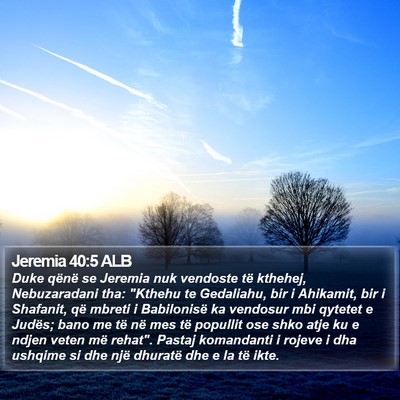 Jeremia 40:5 ALB Bible Verse Image