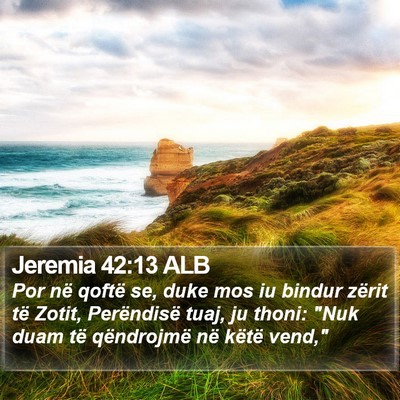 Jeremia 42:13 ALB Bible Verse Image