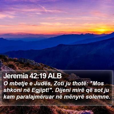 Jeremia 42:19 ALB Bible Verse Image