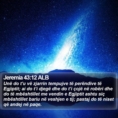 Jeremia 43:12 ALB Bible Verse Image
