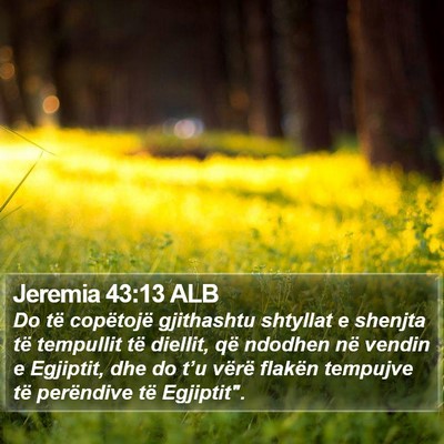 Jeremia 43:13 ALB Bible Verse Image