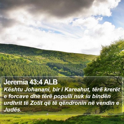 Jeremia 43:4 ALB Bible Verse Image