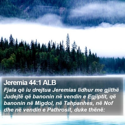 Jeremia 44:1 ALB Bible Verse Image