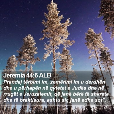 Jeremia 44:6 ALB Bible Verse Image