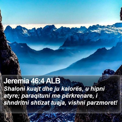 Jeremia 46:4 ALB Bible Verse Image
