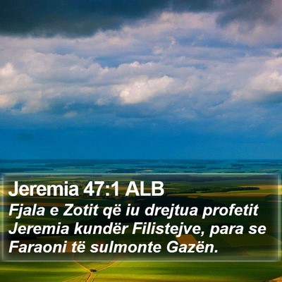 Jeremia 47:1 ALB Bible Verse Image