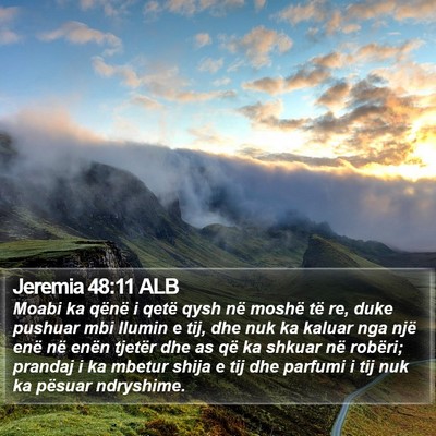 Jeremia 48:11 ALB Bible Verse Image