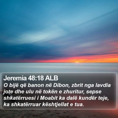 Jeremia 48:18 ALB Bible Verse Image