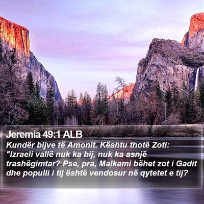 Jeremia 49:1 ALB Bible Verse Image