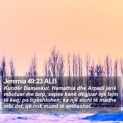 Jeremia 49:23 ALB Bible Verse Image