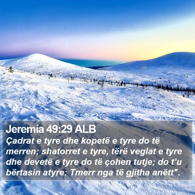 Jeremia 49:29 ALB Bible Verse Image