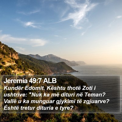 Jeremia 49:7 ALB Bible Verse Image
