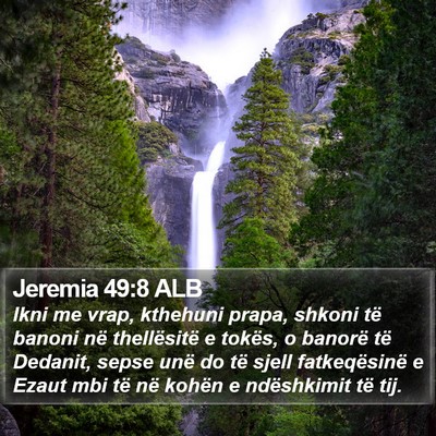 Jeremia 49:8 ALB Bible Verse Image